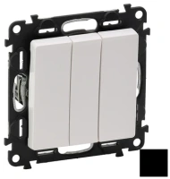 Выключатель 3 клавишный 10АХ 250В винтовые зажимы Legrand Valena Allure 752003+755038