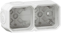 Коробка для накладного монтажа Legrand Plexo 2 поста горизонтальная (белая) 069690L