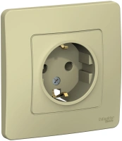 Розетка скрытой установки с заземляющим контактом без шторок 16A 250В Systeme Electric Blanca BLNRS001017, Бежевый