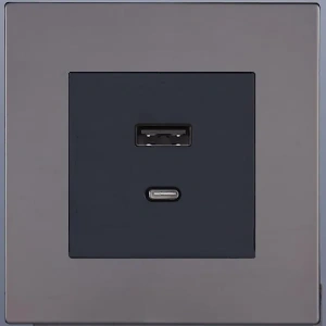 Розетка USB/C внутр. монтажа Navarra (темн. хром) Salvador STYLE SJAN88DC12 (SJAN88EC12)