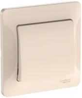 Выключатель 1-клавишный Systeme Electric Glossa, сх.1, 10АХ, в сборе, быстрозажим. клем., БЕЖЕВЫЙ GSL000212S