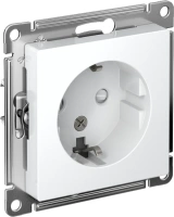 Розетка с заземлением со шторками 16А Systeme Electric Atlas Design, лотос ATN001345