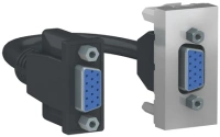 Розетка HD15 female (VGA) - узкая цвет алюминий NU343230 Schneider Unica New