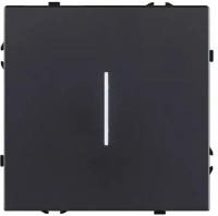 Выключатель кнопочный 1-клавишный 10А/250В с LED подсветкой, черный бархат Brionilux серия Z (ZG012BK)