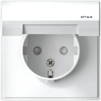 Розетка с заземлением со шторкой и крышкой, 16А, IP44 Systeme Electric ArtGallery, БЕЛЫЙ GAL440146