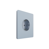Розетка С/У с ЗК (250В, 16А, защит.шторки), Стальное небо Systeme Electric Infinity (FSE001145)