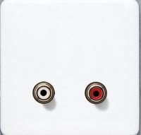 Розетка аудио тюльпан RCA 2 гнезда Jung CD500 MACD1021WW
