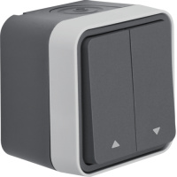 Двухклавишная кнопка жалюзи Berker W.1, с оттиском "Стрелки", цвет: серый, 50753535