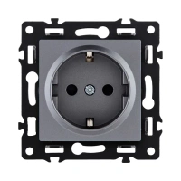 Розетка штепсельная 16A/250 В, серый бархат Brionilux серия G (GP014GY)