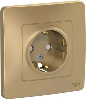 Розетка скрытой установки с заземляющим контактом и шторками 16A 250В Systeme Electric Blanca BLNRS001114, Титан