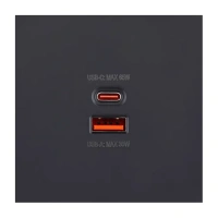 Накладка розетки USB A+C 65W, Черный бархат Brionilux серия Z (ZGN024BK)