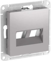 Накладка двойная Systeme Electric AtlasDesign для информационных функций типа Keystone, АЛЮМИНИЙ ATN000390