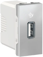 Розетка USB 5 В / 1000 мА 1 модуль Unica Modular Schneider Electric NU342830 алюминий