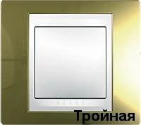 Рамка 3-пост горизонт. Золото Schneider Unica MGU66.006.504