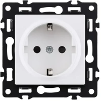 Розетка штепсельная 16A/250 В, со шторкой белый бархат Brionilux серия G Plast (GP014WH)