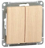 Переключатель 2-клавишный Systeme Electric (Schneider Electric) W59, сосна VS610-256-7-86