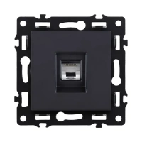 Розетка Ethernet RJ45 Cat.6, черный бархат Brionilux серия G (GP017BK)