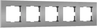 Рамка из пластика на 5 постов Werkel Slab серебро матовый W0052965