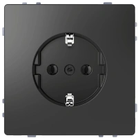 Розетка 16 А с заземляющим контактом без шторок Merten D-Life Schneider Electric антрацит MTN2301-6034
