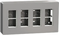 Блок открытой установки 4х2 Unica Systeme+ Schneider Electric NU124430 алюминий.