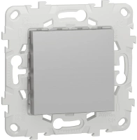 Выключатель 1-клавишный схема 1 10 AX 250 В Unica NEW Schneider Electric алюминий NU520130