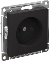 Розетка Systeme Electric AtlasDesign без заземления со шторками, 16А, мех., быстрозажим. клем., КАРБОН ATN001049S