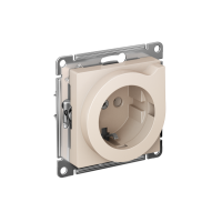 Розетка Systeme Electric AtlasDesign с заземлением со шторками с выталкивателем, 16А,мех.,быстрозажим. клем., БЕЖЕВЫЙ ATN000247S