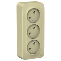 Розетка тройная без заземляющего контакта без шторок с изолирующей пластиной 16А 250В Systeme Electric Blanca BLNRA000317, Бежевый