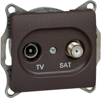 Розетка TV-SAT оконечная 1DB Systeme Electric Glossa, шоколад GSL000897