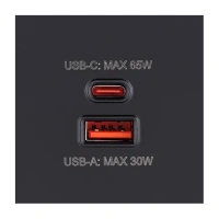Накладка розетки USB A+C 65W, Черный бархат Brionilux серия G Plast (GPN024BK)