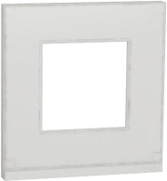 Рамка 1-постовая горизонтальная Unica PURE Schneider Electric, белое стекло NU600285