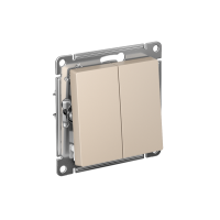 Переключатель 2-клавишный Systeme Electric AtlasDesign, сх.6+6, 10АХ, мех., быстрозажим. клем., ПЕСОЧНЫЙ ATN001265S