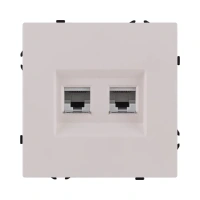 Розетка двойная Ethernet RJ45 Cat.6, кашемир бархат Brionilux серия Z (ZG018CM)