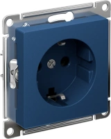 Розетка Systeme Electric AtlasDesign с заземлением без шторок, 16А, мех., быстрозажим. клем., АКВАМАРИН ATN001143S