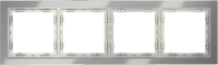 Рамка стеклянная на 4 поста Voltum S70 сталь глянцевая (VLS110405)