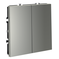 Перекрестный переключатель двухклавишный Voltum S70 пластик сталь Soft touch 10А (VLS020505)