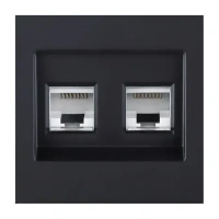 Накладка двойной розетки Ethernet RJ45 Cat.6, Черный бархат Brionilux серия G Plast (GPN018BK)