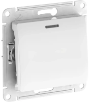 Переключатель 1-клавишный Systeme Electric Glossa с подсветкой, сх.6а, 10АХ, мех., быстрозажим. клем., БЕЛЫЙ GSL000163S