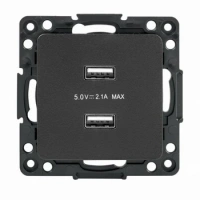 Зарядка usb 2 порта тип А 2100 mA черная EKF EZR16-028-10-2USB