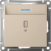 Выключатель карточный Systeme Electric AtlasDesign с подсветкой, 10А, без задержки отключения, механизм, ПЕСОЧНЫЙ ATN001214