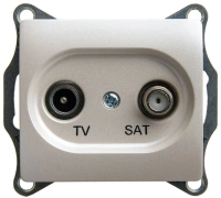 Розетка TV-SAT оконечная 1DB Systeme Electric (Schneider Electric) Glossa, перламутр GSL000697