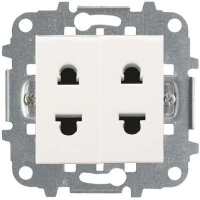 Розетка двойная б/з белая ABB Zenit 2CLA213501N1101x2|2CLA227190N1001