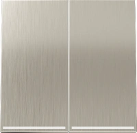 Проходной переключатель двухклавишный с подсветкой 10А Voltum S70 METAL никель Soft touch металл (VLS0203M + VLSM000411 + VLS080401)