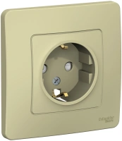 Розетка скрытой установки с заземляющим контактом и шторками 16A 250В Systeme Electric Blanca BLNRS001117, Бежевый