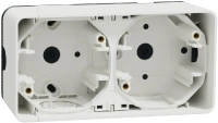 Двойной бокс для накладного монтажа, горизонтальный, IP55 Mureva Styl Schneider Electric MUR39914, белый