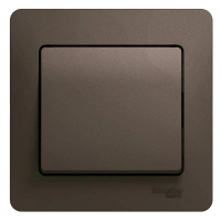 Выключатель 1-клавишный Systeme Electric Glossa, сх.1, 10АХ, в сборе, ШОКОЛАД GSL000812
