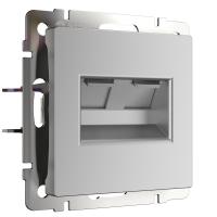 Розетка двойная Ethernet RJ-45 серебряный Werkel Встраиваемые механизмы серебряные W1181106