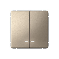 Двухклавишный выключатель с подсветкой Systeme Electric ArtGallery, сх.5а, 10АХ, шампань GAL000553