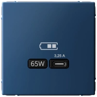 Высокоскоростная розетка USB тип-С Systeme Electric ArtGallery аквамарин GAL001127