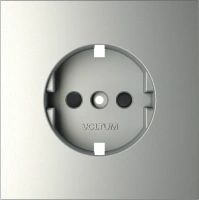 Накладка для розетки с заземлением и защитными шторками Voltum S70 сталь Soft touch пластик (VLS000705)